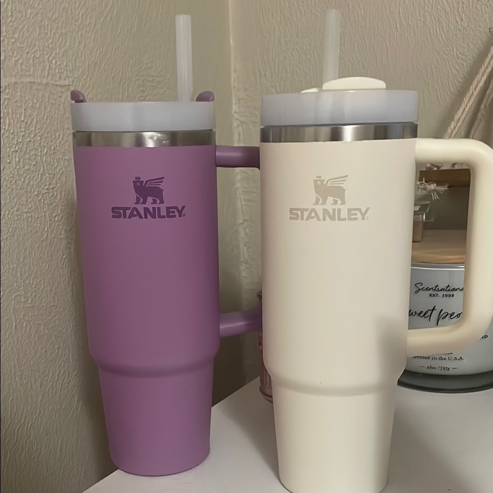 Stanley Purple and Cream Tumblers 30 oz